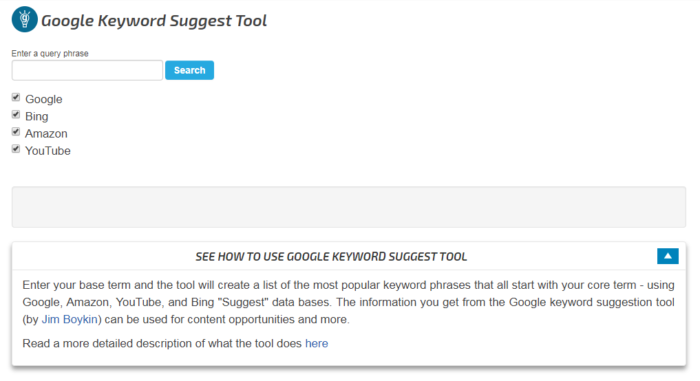 SEOchat Google Keyword Suggest Tool