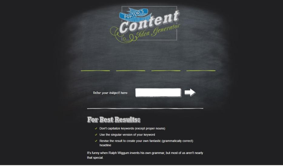 Portent's Content Idea Generator