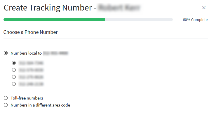 Choose Phone Number Option for A Toll-free Number