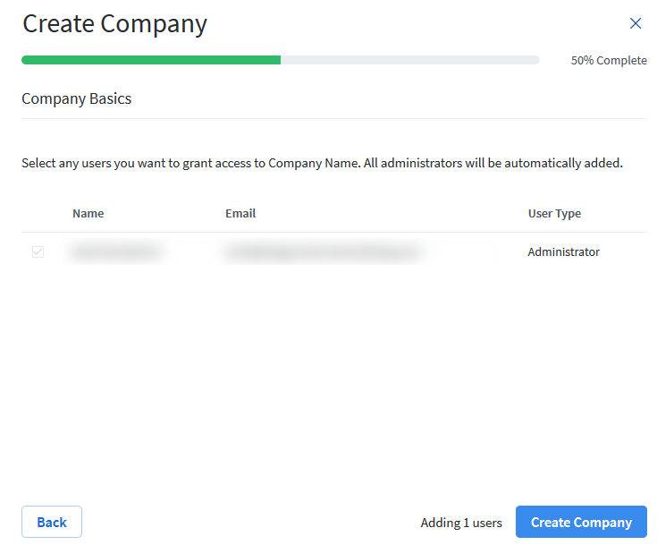 User Permission Create Company
