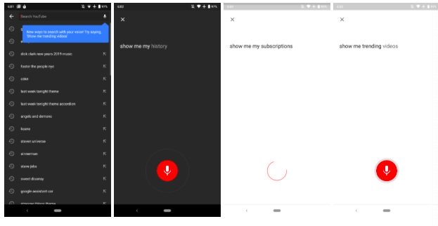 Youtube Voice Search Results