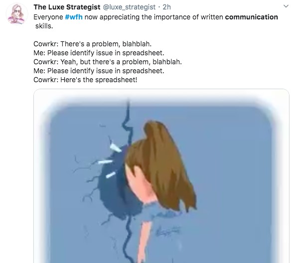 twitter screenshot for importance of written communication skills