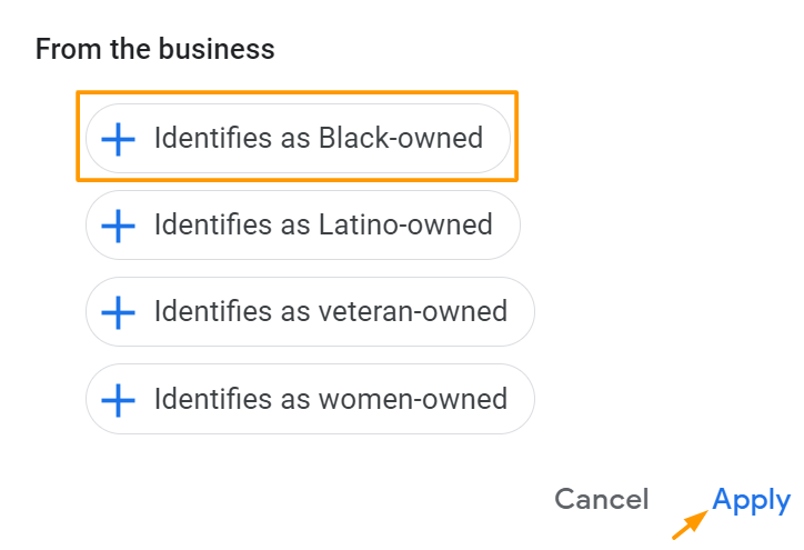 GMB Black-owned Attribute