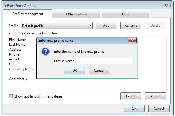 InFormEnter adds a small clickable icon next to every input field