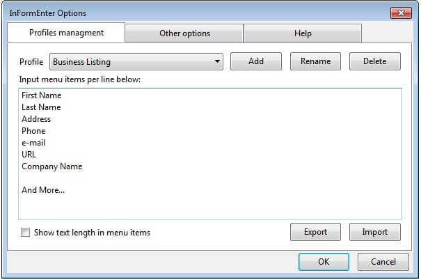 Display business information that you will require while creating a listing