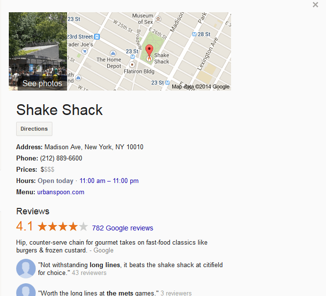 Shake Shack - Local Business Information