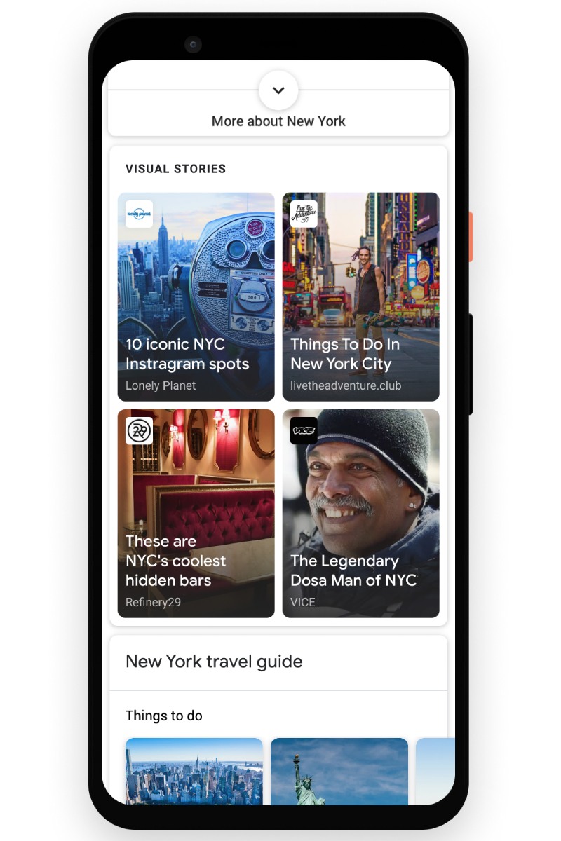 Google Web Stories in Displayed inside Grid View