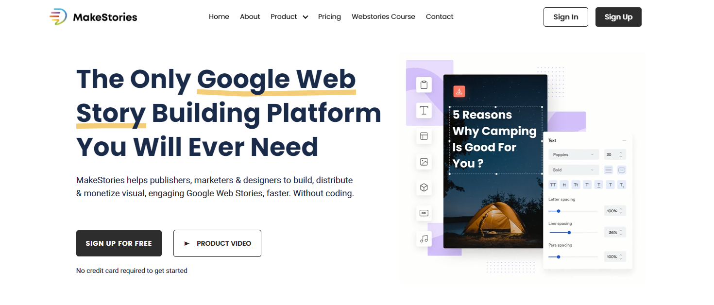 MakeStories.io - create dynamic web story content