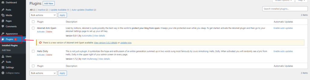 Click on Plugins