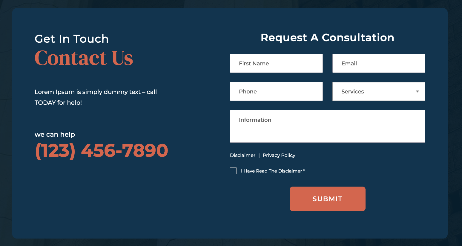 Contact Form at the Bottom