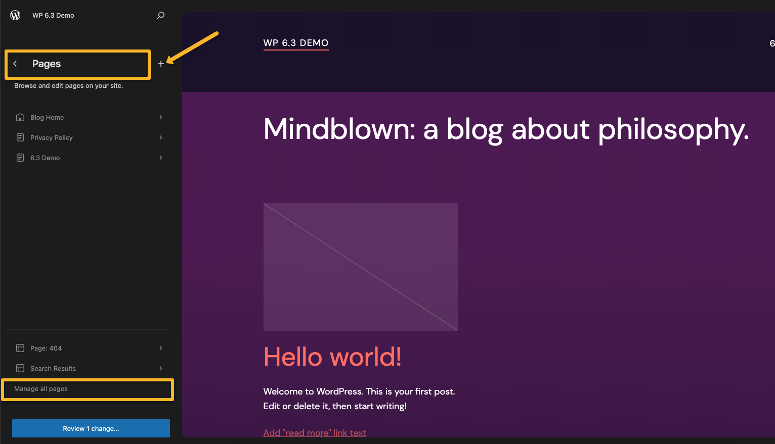 pages in navigation
