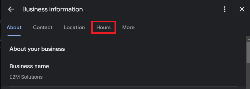 Update Hours