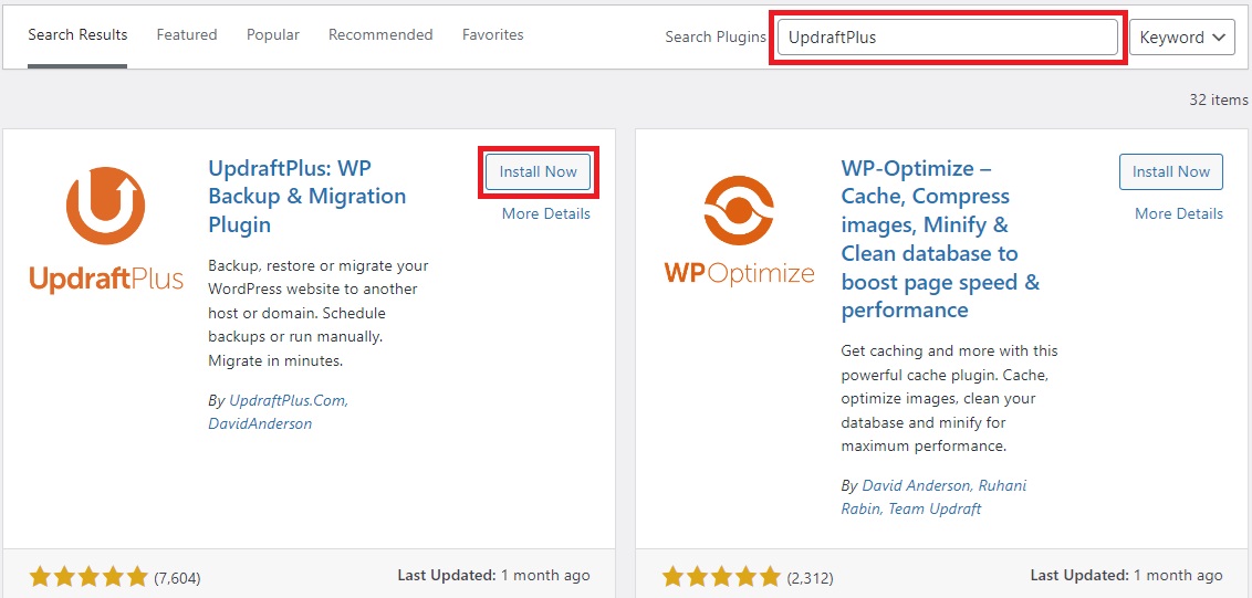 WP-Disaster-UpDraftPlus-Install